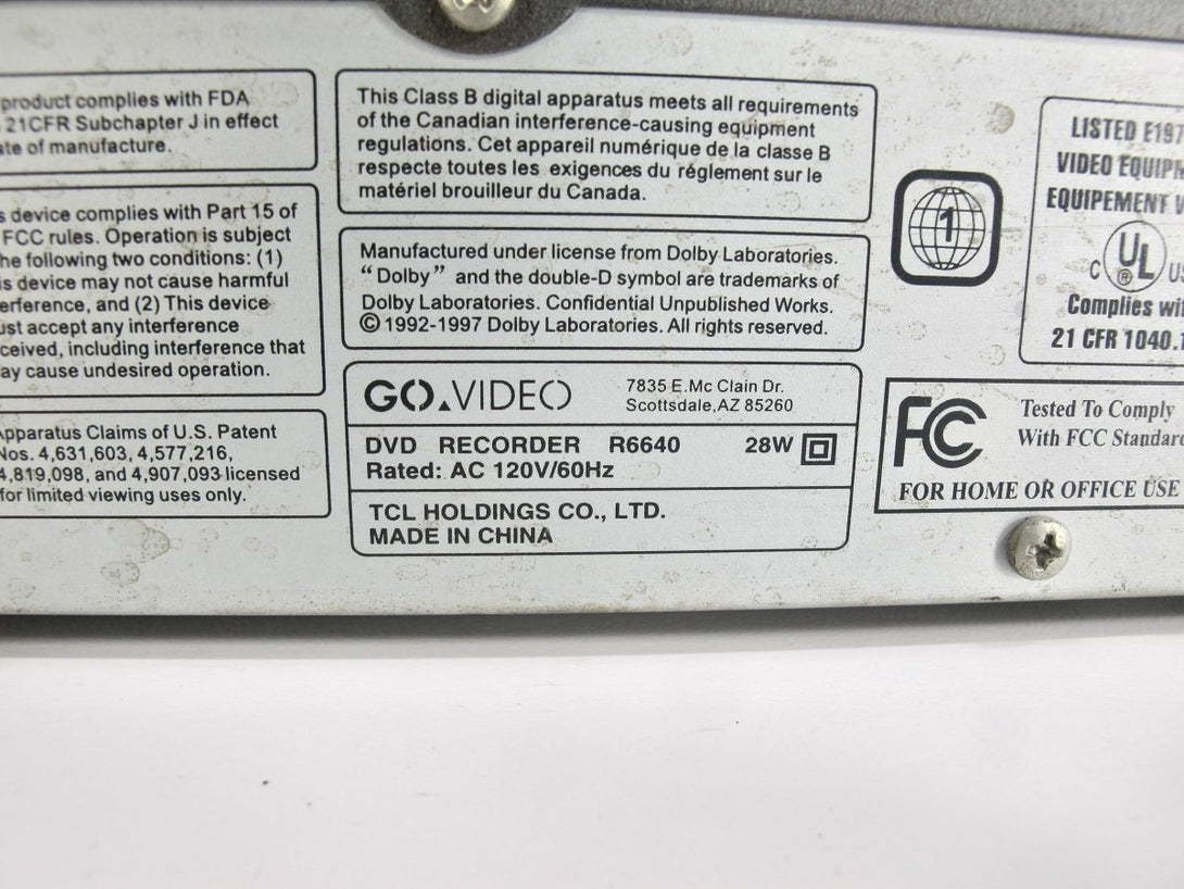 Go Video R6640 Progressive Scan DVD+R/+RW Recorder Burner - ZeereeZ