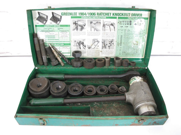 Greenlee 1906SB Ratcheting Knockout Punch Driver Kit - ZeereeZ