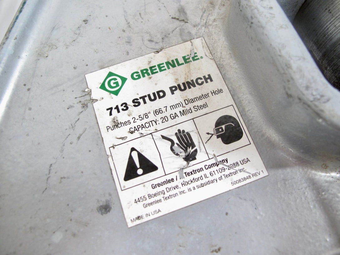 GREENLEE 713 2 - 5/8” Diameter Hole Capacity 20ga Plumber Stud Punch - ZeereeZ