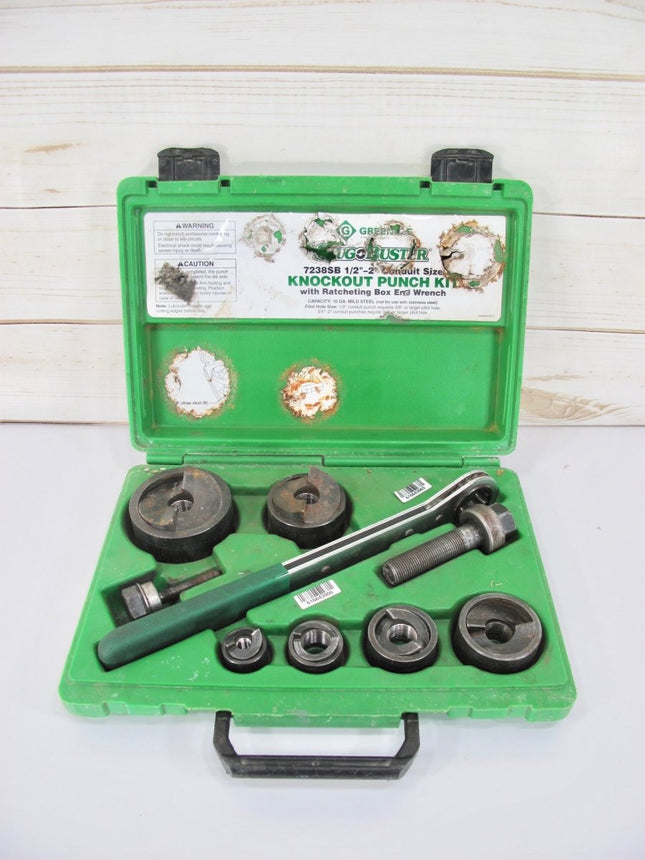 Greenlee 7238SB Slug Buster 1/2'' thru 2" Ratcheting Knockout Punch Kit - ZeereeZ