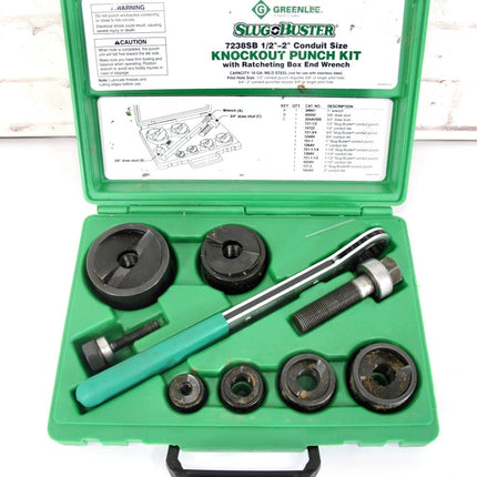 Greenlee 7238SB Slug Buster Knockout Punch Set 1/2in - 2in Conduit w/ Case - ZeereeZ
