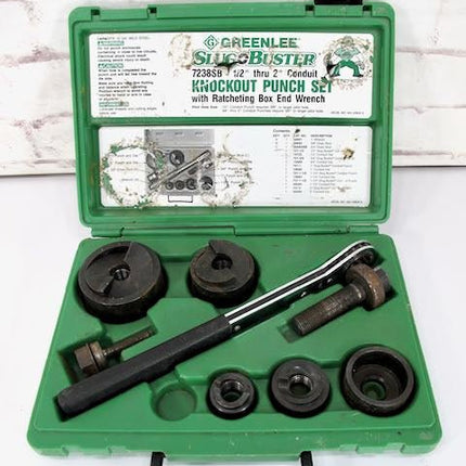 Greenlee 7238SB Slug Buster Knockout Punch Set Kit 1/2” - 2” Conduit Size - ZeereeZ
