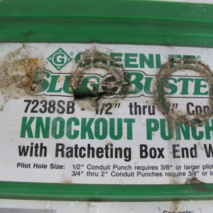 Greenlee 7238SB Slug Buster Knockout Punch Set w/ 1” Ratcheting Wrench USA Made - ZeereeZ