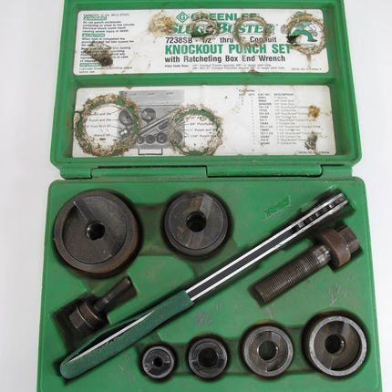 Greenlee 7238SB Slug Buster Knockout Punch Set w/ 1” Ratcheting Wrench USA Made - ZeereeZ