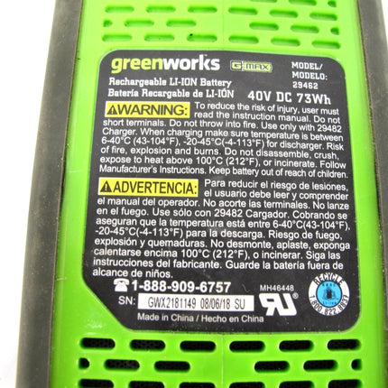 Greenworks 29462 40V 2.0Ah Lithium - Ion Genuine Power Tool Battery - ZeereeZ