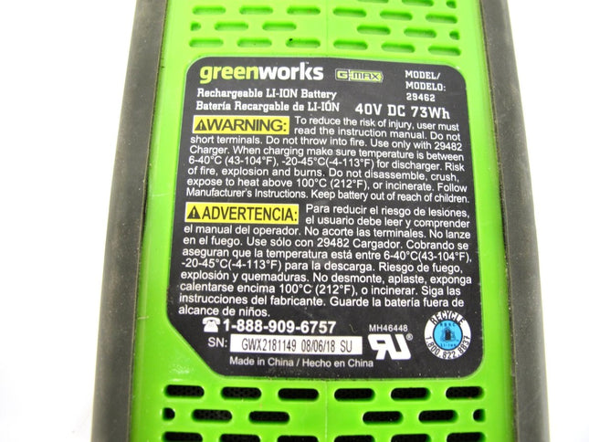 Greenworks 29462 40V 2.0Ah Lithium - Ion Genuine Power Tool Battery - ZeereeZ