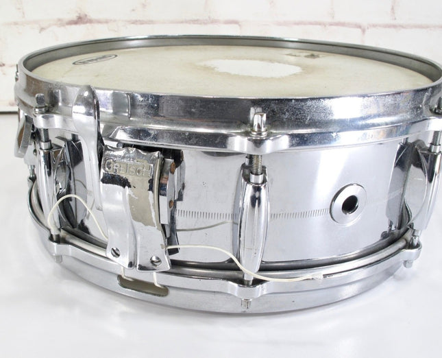 Gretsch 4160 1970s Vintage 8 Lug Steel Snare Drum Stop Sign Badge - ZeereeZ