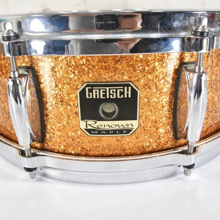 Gretsch Renown Maple Deep Inca Gold Sparkle Snare Drum 14 x 5.5 - ZeereeZ