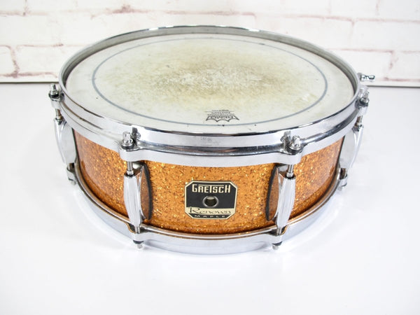 Gretsch Renown Maple Deep Inca Gold Sparkle Snare Drum 14 x 5.5 - ZeereeZ