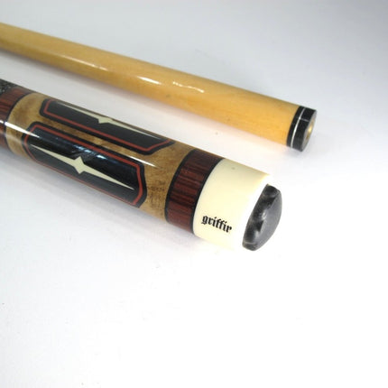 Griffin GR04 Two Piece Cherry Stain Points w/ Black Wrap Pool Cue - ZeereeZ