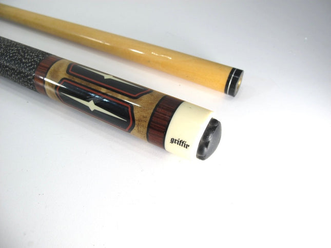 Griffin GR04 Two Piece Cherry Stain Points w/ Black Wrap Pool Cue - ZeereeZ