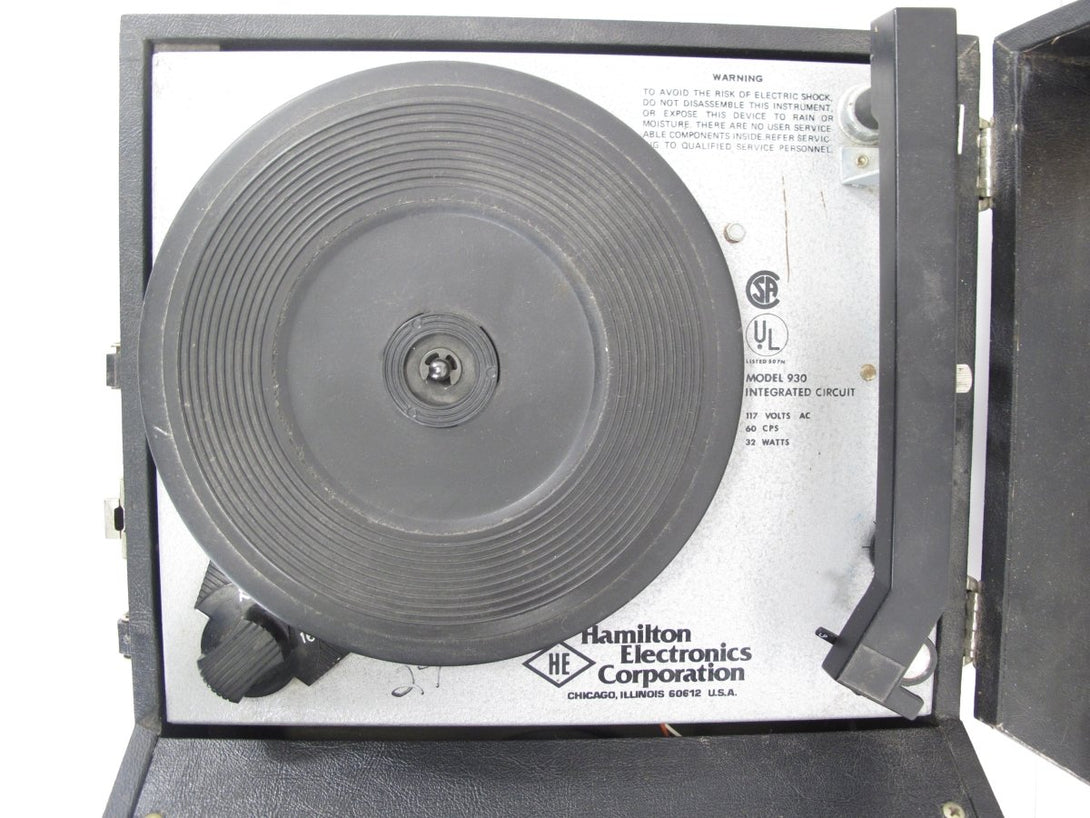 Hamilton 930 Vintage 80s/90s Suitcase Record Player Turntable w/ Built in Speaker - ZeereeZ
