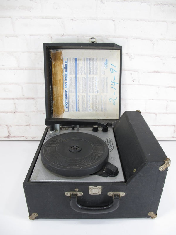 Hamilton 930 Vintage 80s/90s Suitcase Record Player Turntable w/ Built in Speaker - ZeereeZ