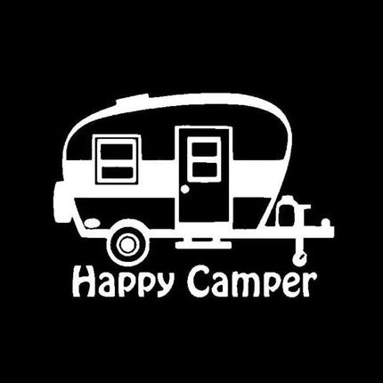 Happy Camper Retro Camper Window Vinyl Decal - ZeereeZ