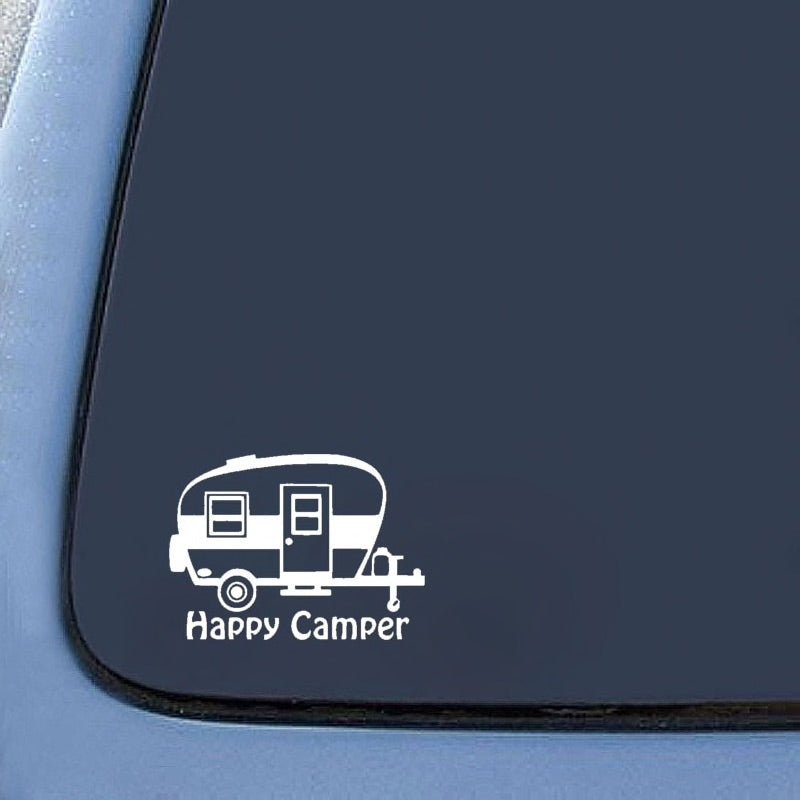 Happy Camper Retro Camper Window Vinyl Decal - ZeereeZ