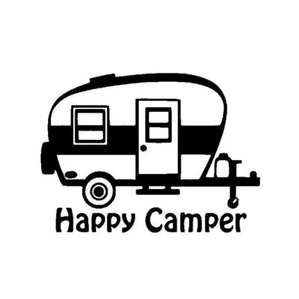 Happy Camper Retro Camper Window Vinyl Decal - ZeereeZ