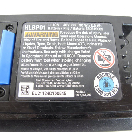 Hart 40V 2.5Ah Lithium/Li - ion Battery HLBP01 40 volt Tools Trimmer Blower Mower - ZeereeZ