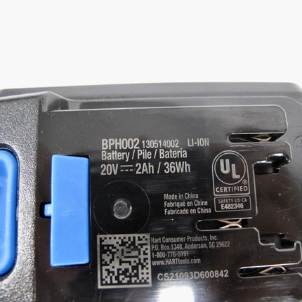 Hart BPH002 20v 2.0Ah Li - Ion Battery 20 volt Genuine OEM - ZeereeZ