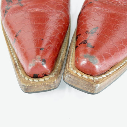 Henley 9.5 Mens Red Leather Calf Height Cowboy Boots - ZeereeZ