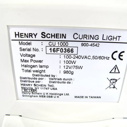 Henry Schein CU 1000 Halogen Curing Light w/ Light Meter - ZeereeZ