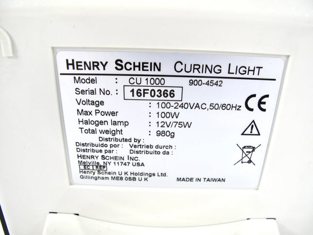 Henry Schein CU 1000 Halogen Curing Light w/ Light Meter - ZeereeZ