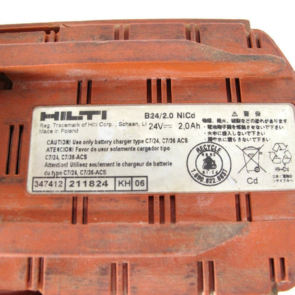 Hilti B24/2.0 24V 2 Amp NiCd Power Tool Battery - ZeereeZ