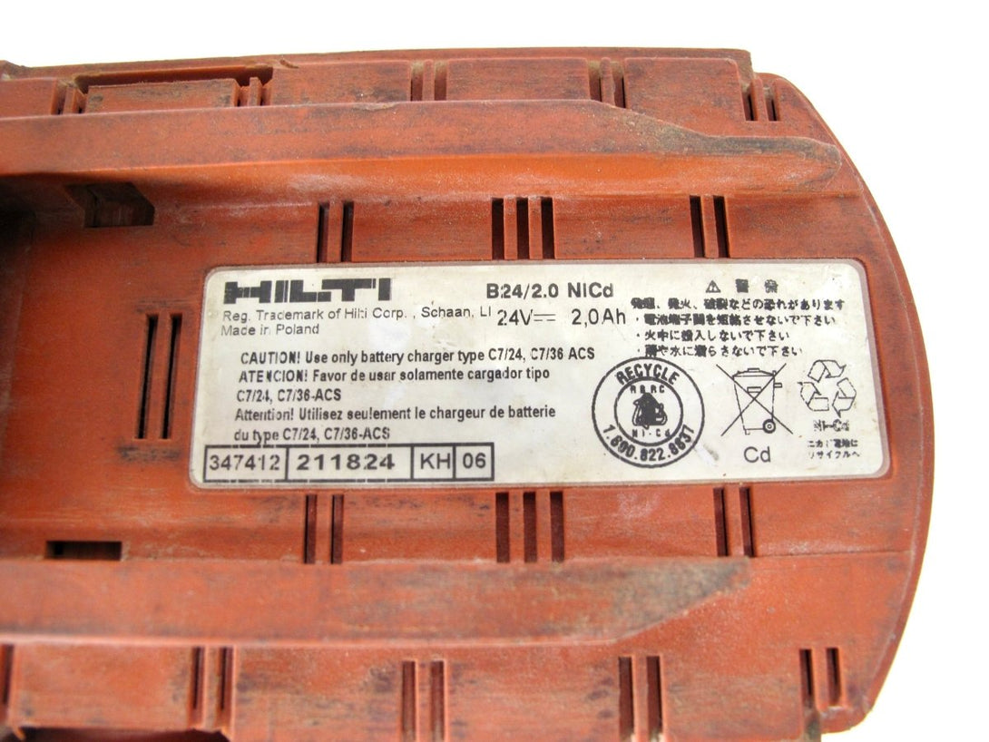 Hilti B24/2.0 24V 2 Amp NiCd Power Tool Battery - ZeereeZ