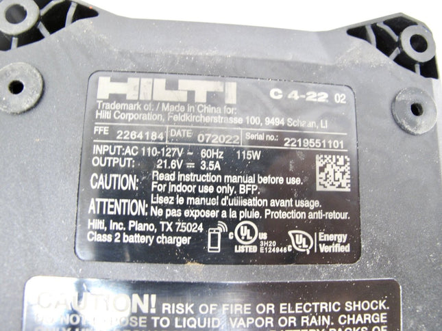 HILTI C4 22 NURON Fast Compact Lithium Ion Power Tool Battery Charger - ZeereeZ