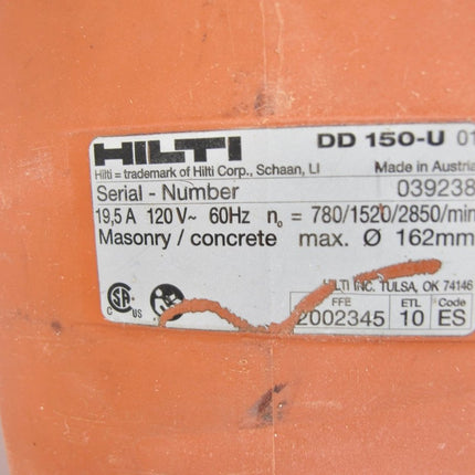 Hilti DD 150 - U 3 Speed Heavy Duty Diamond Concrete Core Drill - ZeereeZ