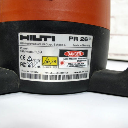 Hilti PR 26 Green Rotary Laser Level w/ PRA 26 Receiver Remote & PRA 83 Mount - ZeereeZ