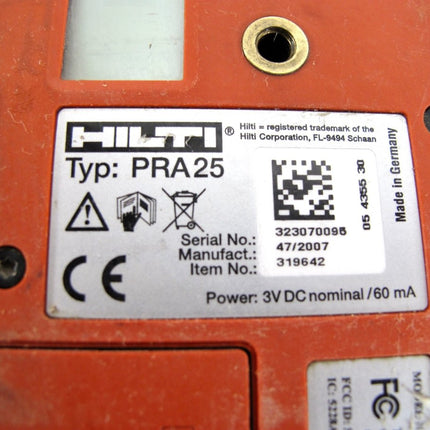 Hilti PRA 25 Rotary Construction Laser Receiver Detector - ZeereeZ