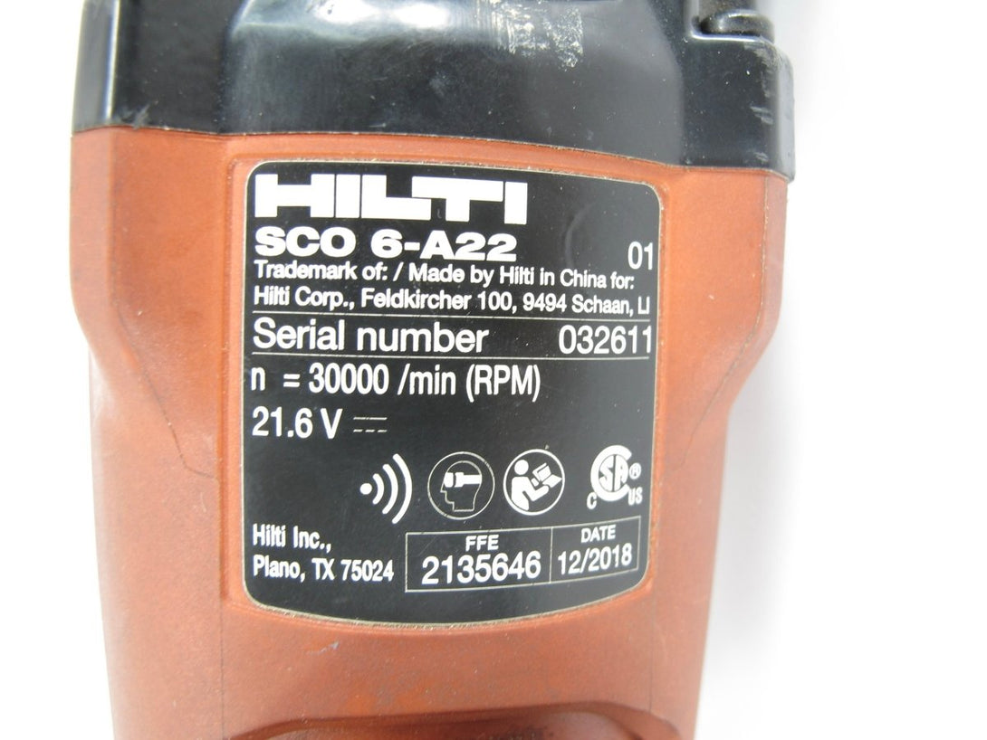Hilti SCO 6 - A22 Cordless Rotary Cut - Out Tool - ZeereeZ