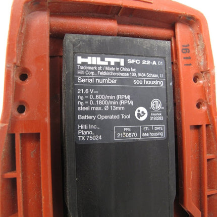 Hilti SFC 22 - A 22V Cordless Drill Driver Bare Tool - ZeereeZ