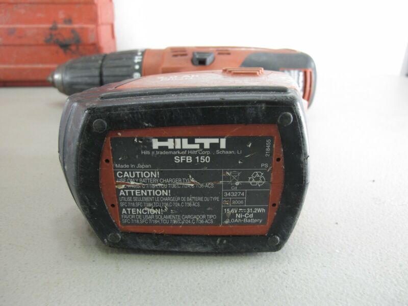 Hilti SFH 151 - A Cordless Hammer Drill/Driver 15.6V w/2 Batteries Charger & Case - ZeereeZ