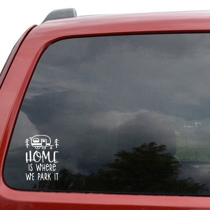 Home is Where We Park It Retro Camper Window Vinyl Decal - ZeereeZ