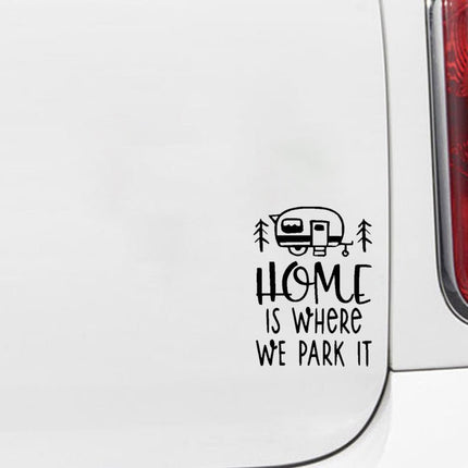 Home is Where We Park It Retro Camper Window Vinyl Decal - ZeereeZ