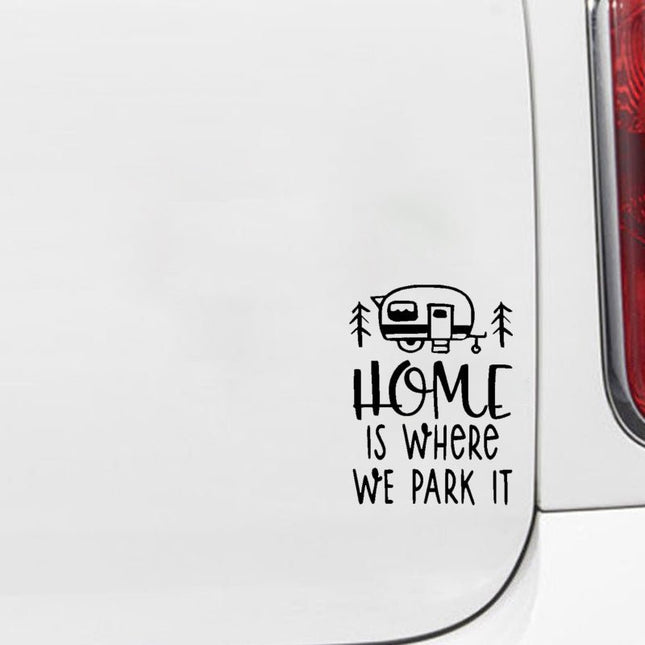 Home is Where We Park It Retro Camper Window Vinyl Decal - ZeereeZ