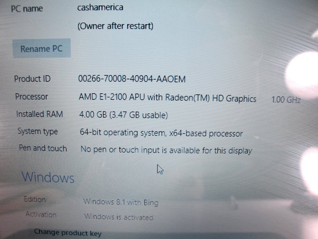 HP 15 - 1009wm 1GHz AMD Dual - Core 4GB Win 8.1 500GB HD Laptop Computer - ZeereeZ