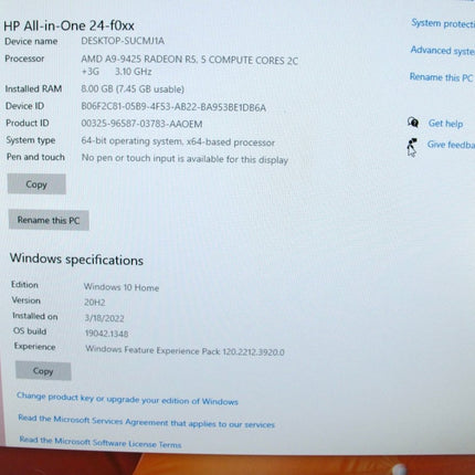 HP 24 - f0018 24" Full HD All - in - One PC AMD A9 - 9425 3.10GHz 8GB 1TB HDD - ZeereeZ
