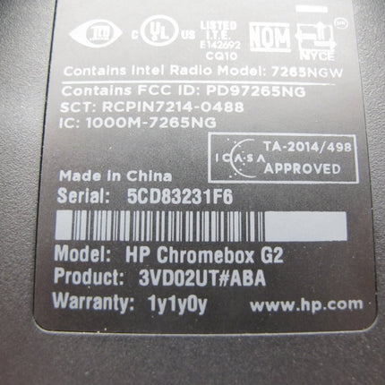 HP Chromebox G2 Desktop Intel Celeron 3855U 1.80GHz 4GB RAM 32GB SSD ChromeOS - ZeereeZ