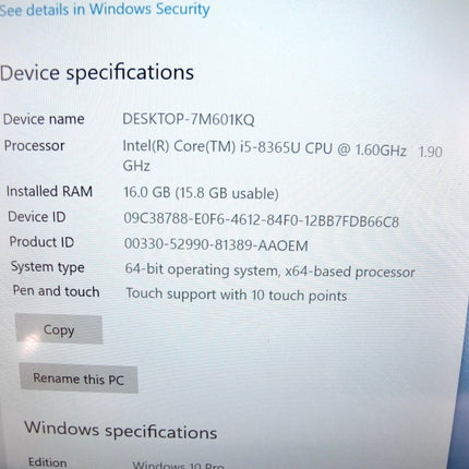 HP Elitebook 840 G6 1.60GHz i5 256GB 16 GB RAM Touchscreen Laptop Computer - ZeereeZ