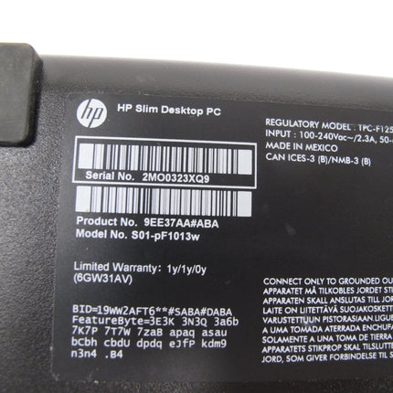 HP S01 - pf1013w Intel G5900 3.4GHz UHD 610 4GB RAM 1TB HDD Win 10 Desktop - ZeereeZ