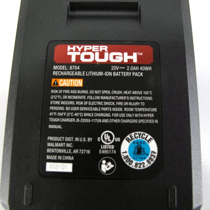 Hyper Tough 8704 HT Charge 20V Max Lithium - Ion Power Tool Battery - ZeereeZ