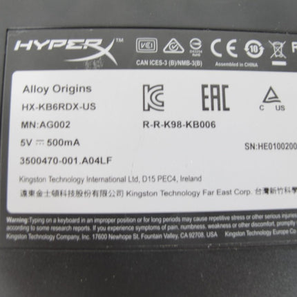 HyperX Alloy Origins HX - KB6RDX - US Mechanical Gaming Keyboard - ZeereeZ