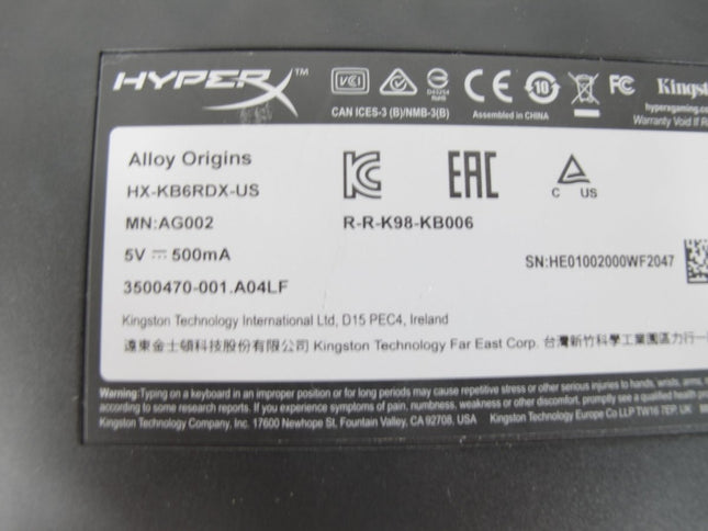 HyperX Alloy Origins HX - KB6RDX - US Mechanical Gaming Keyboard - ZeereeZ