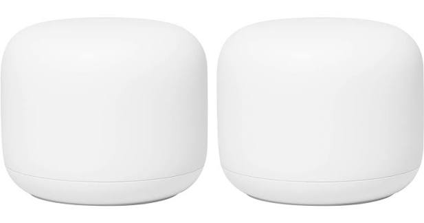 Google Nest Wifi Mesh System 2-Pack Snow Router & Point with Google Assistant