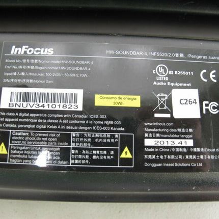 InFocus HW - SOUNDBAR - 4 Active Soundbar for Select BigTouch & JTouch Displays - ZeereeZ