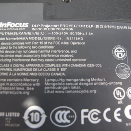 InFocus IN3118HD 3600 Lumens 1080p HDMI VGA DLP Projector - ZeereeZ