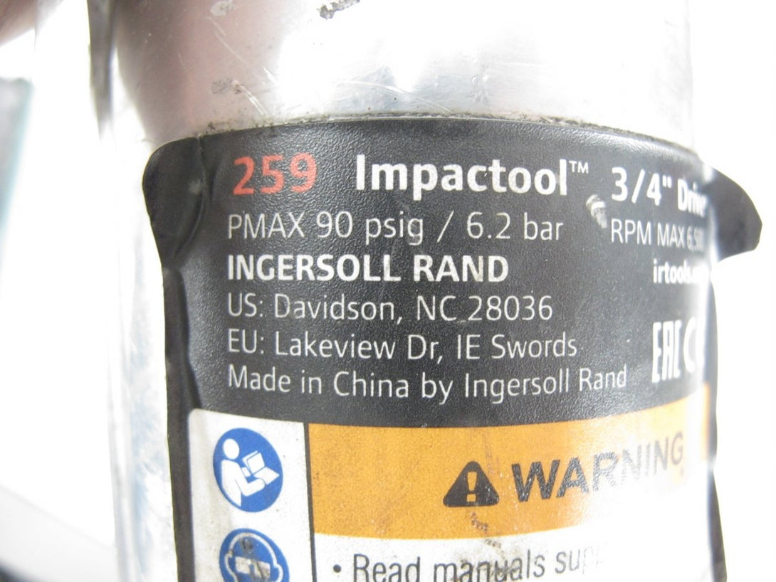 Ingersoll Rand 259 3/4in Drive 8 CFM 1050 ft/lb Torque Air Impact Wrench - ZeereeZ