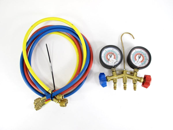 JB M2 - 5 - 410A - SS Brass HVAC Manifold Gauge Set & Hoses - ZeereeZ